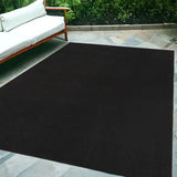 8' X 10' Black Stain Resistant Indoor Outdoor Area Rug - Homeroots - Flyclothing LLC