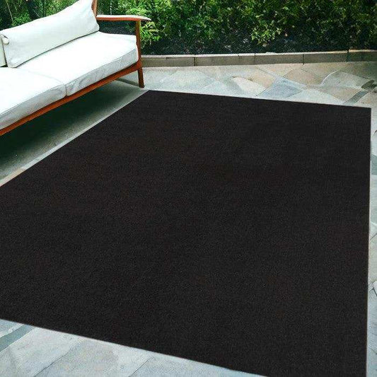 8' X 10' Black Stain Resistant Indoor Outdoor Area Rug - Homeroots - Flyclothing LLC