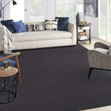 9' X 12' Black Stain Resistant Indoor Outdoor Area Rug - Homeroots - Flyclothing LLC