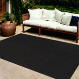 9' X 12' Black Stain Resistant Indoor Outdoor Area Rug - Homeroots - Flyclothing LLC