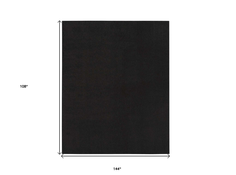 9' X 12' Black Stain Resistant Indoor Outdoor Area Rug - Homeroots - Flyclothing LLC