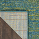 10' X 14' Blue And Green Striped Non Skid Indoor Outdoor Area Rug - Homeroots