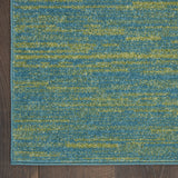 10' X 14' Blue And Green Striped Non Skid Indoor Outdoor Area Rug - Homeroots