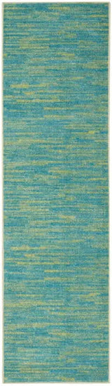 2' X 10' Blue And Green Striped Non Skid Indoor Outdoor Runner Rug - Homeroots - Flyclothing LLC