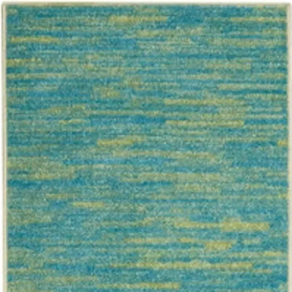 2' X 10' Blue And Green Striped Non Skid Indoor Outdoor Runner Rug - Homeroots - Flyclothing LLC