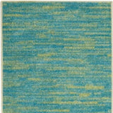 2' X 10' Blue And Green Striped Non Skid Indoor Outdoor Runner Rug - Homeroots