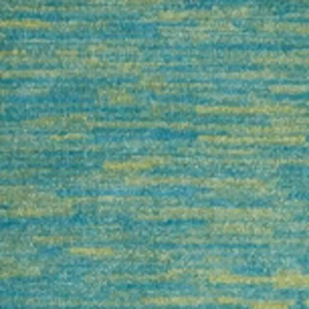 2' X 10' Blue And Green Striped Non Skid Indoor Outdoor Runner Rug - Homeroots - Flyclothing LLC