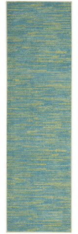 2' X 10' Blue And Green Striped Non Skid Indoor Outdoor Runner Rug - Homeroots - Flyclothing LLC