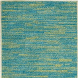 2' X 8' Blue And Green Striped Non Skid Indoor Outdoor Runner Rug - Homeroots