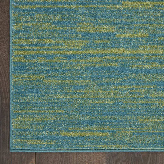 4' X 6' Blue And Green Striped Non Skid Indoor Outdoor Area Rug - Homeroots - Flyclothing LLC