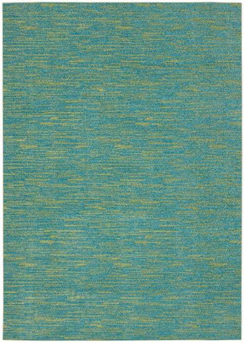 5' X 7' Blue And Green Striped Non Skid Indoor Outdoor Area Rug - Homeroots - Flyclothing LLC
