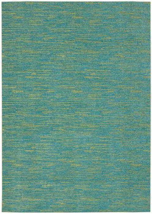 5' X 7' Blue And Green Striped Non Skid Indoor Outdoor Area Rug - Homeroots