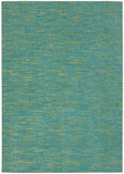6' X 9' Blue And Green Striped Non Skid Indoor Outdoor Area Rug - Homeroots
