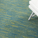 6' X 9' Blue And Green Striped Non Skid Indoor Outdoor Area Rug - Homeroots - Flyclothing LLC