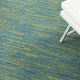 6' X 9' Blue And Green Striped Non Skid Indoor Outdoor Area Rug - Homeroots - Flyclothing LLC