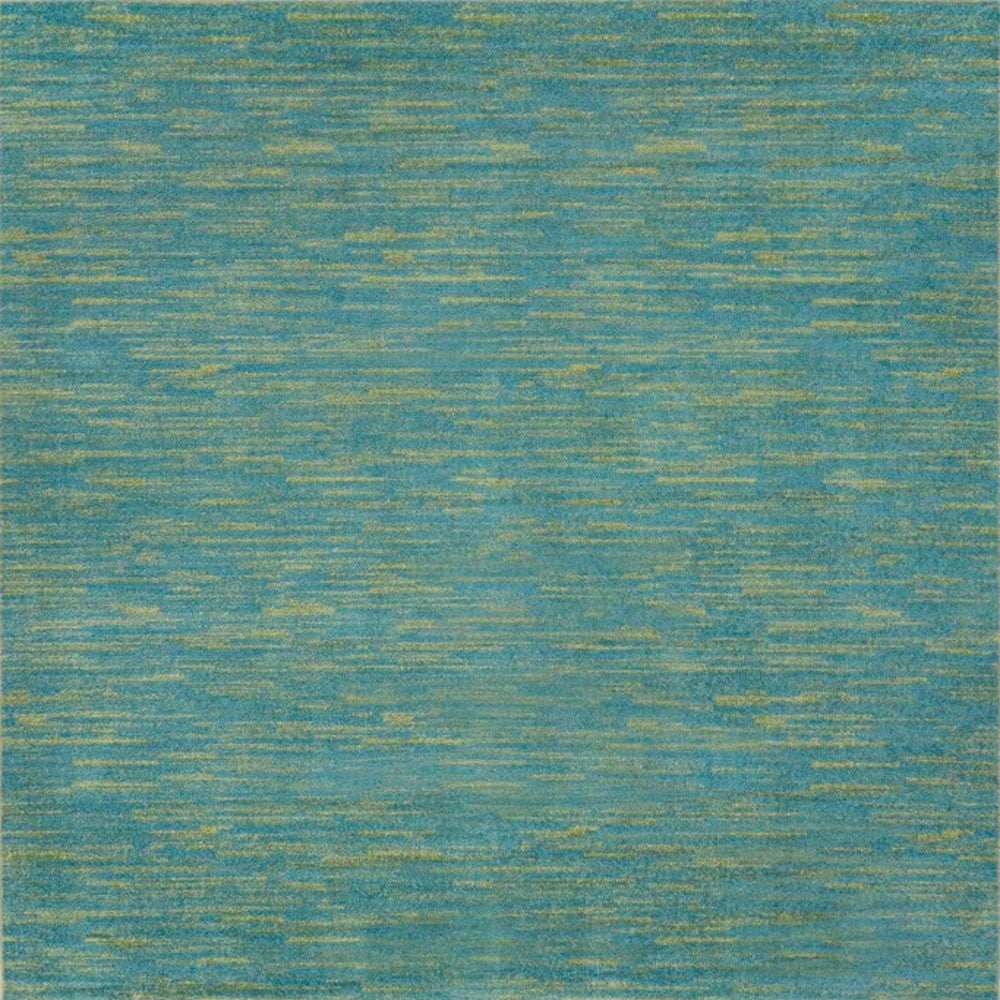 7' X 7' Blue And Green Square Striped Non Skid Indoor Outdoor Area Rug - Homeroots - Flyclothing LLC
