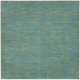 7' X 7' Blue And Green Square Striped Non Skid Indoor Outdoor Area Rug - Homeroots - Flyclothing LLC