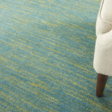 7' X 7' Blue And Green Square Striped Non Skid Indoor Outdoor Area Rug - Homeroots - Flyclothing LLC