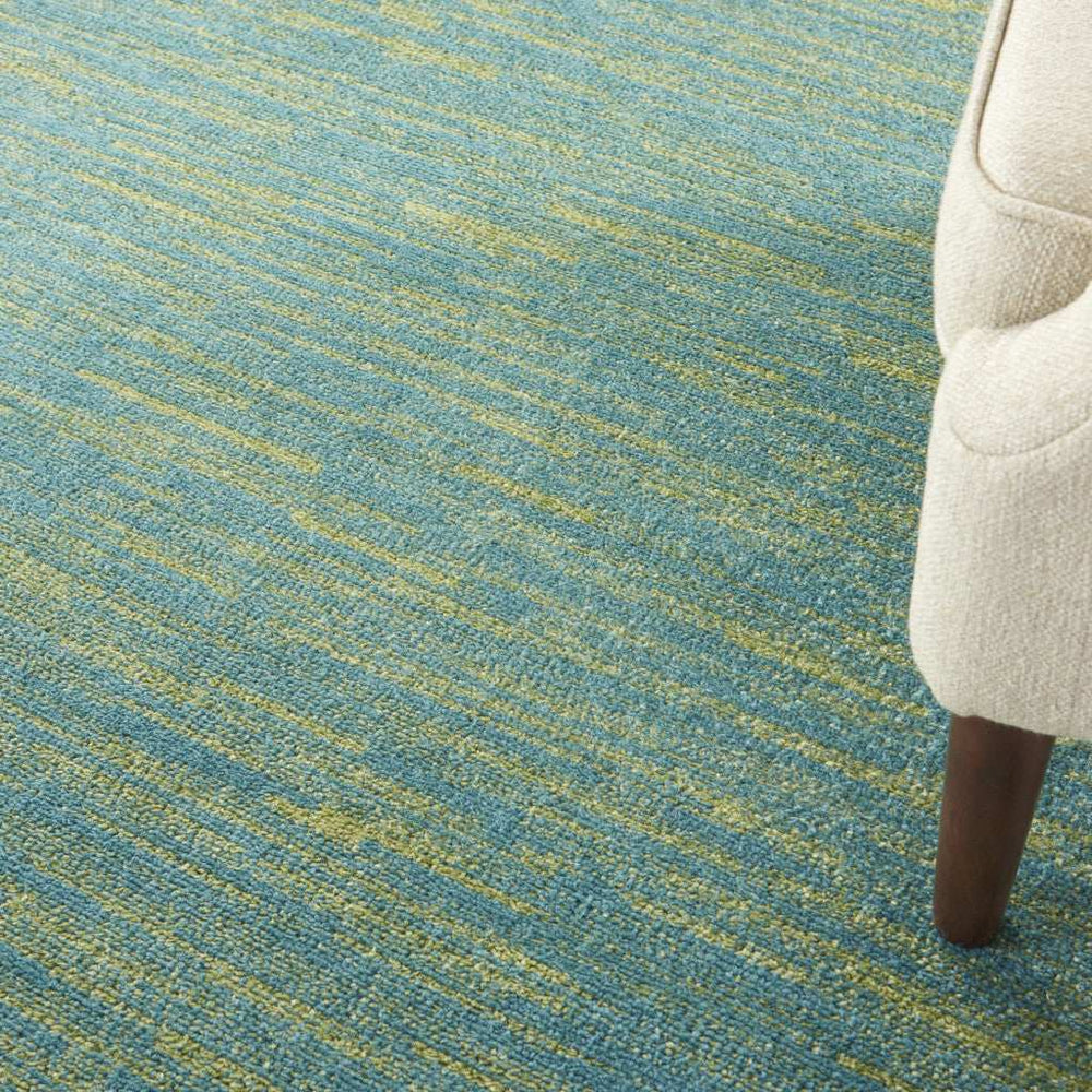 7' X 7' Blue And Green Square Striped Non Skid Indoor Outdoor Area Rug - Homeroots - Flyclothing LLC