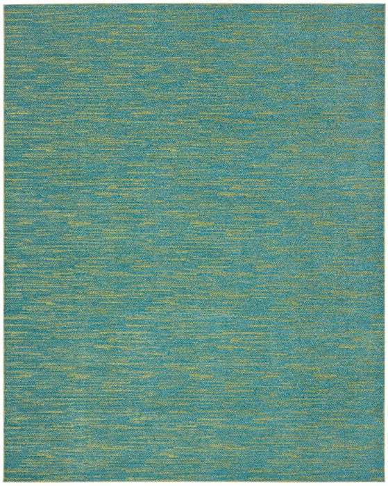 7' X 10' Blue And Green Striped Non Skid Indoor Outdoor Area Rug - Homeroots - Flyclothing LLC
