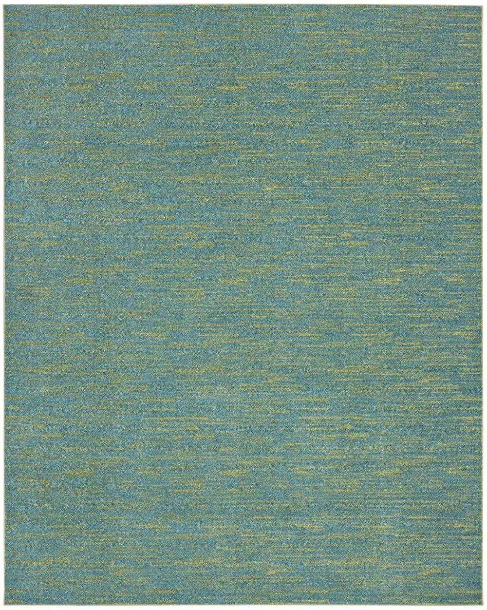 7' X 10' Blue And Green Striped Non Skid Indoor Outdoor Area Rug - Homeroots - Flyclothing LLC