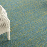 7' X 10' Blue And Green Striped Non Skid Indoor Outdoor Area Rug - Homeroots - Flyclothing LLC