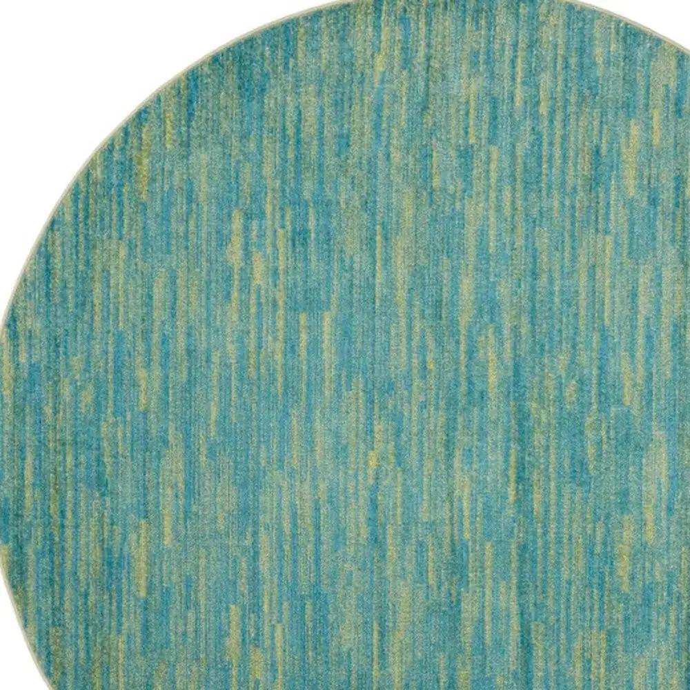 8' X 8' Blue And Green Round Striped Non Skid Indoor Outdoor Area Rug - Homeroots - Flyclothing LLC