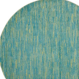 8' X 8' Blue And Green Round Striped Non Skid Indoor Outdoor Area Rug - Homeroots