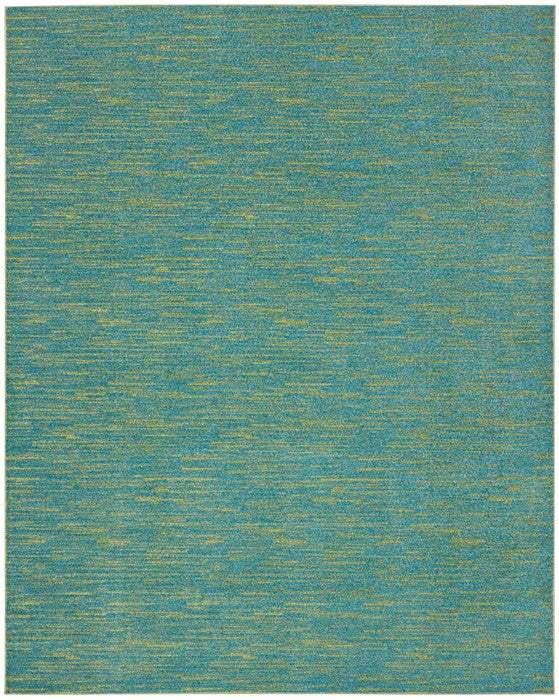 9' X 12' Blue And Green Striped Non Skid Indoor Outdoor Area Rug - Homeroots - Flyclothing LLC