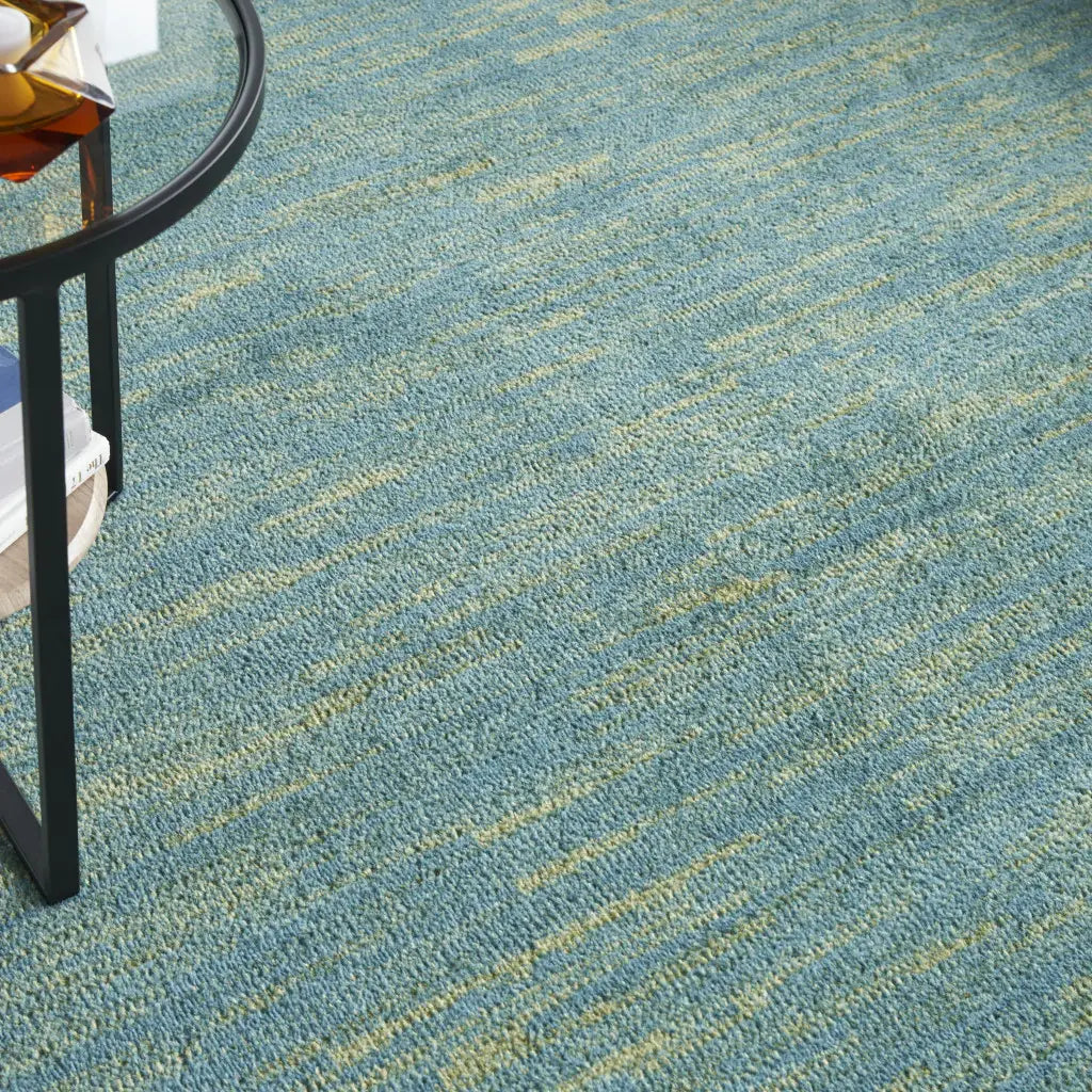 9' X 12' Blue And Green Striped Non Skid Indoor Outdoor Area Rug - Homeroots - Flyclothing LLC