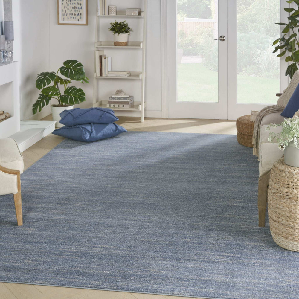 10' X 14' Blue And Grey Striped Non Skid Indoor Outdoor Area Rug - Homeroots - Flyclothing LLC
