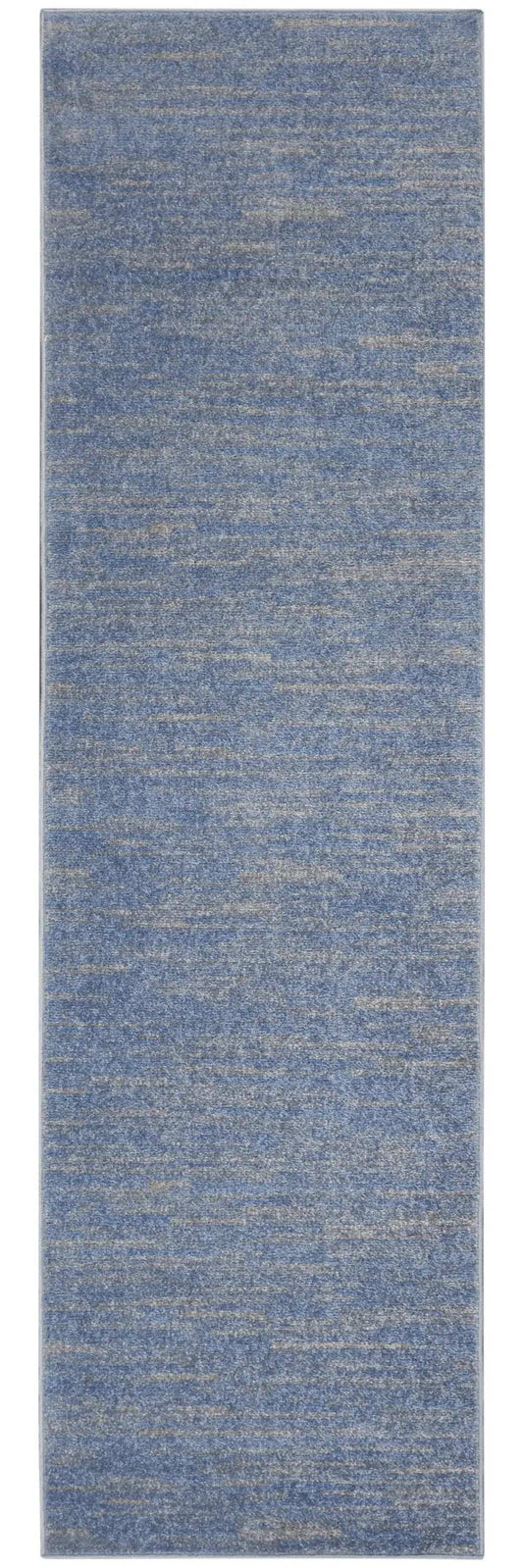 2' X 6' Blue And Grey Striped Non Skid Indoor Outdoor Runner Rug - Homeroots - Flyclothing LLC
