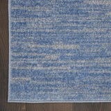 2' X 10' Blue And Grey Striped Non Skid Indoor Outdoor Runner Rug - Homeroots
