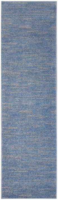 2' X 10' Blue And Grey Striped Non Skid Indoor Outdoor Runner Rug - Homeroots - Flyclothing LLC
