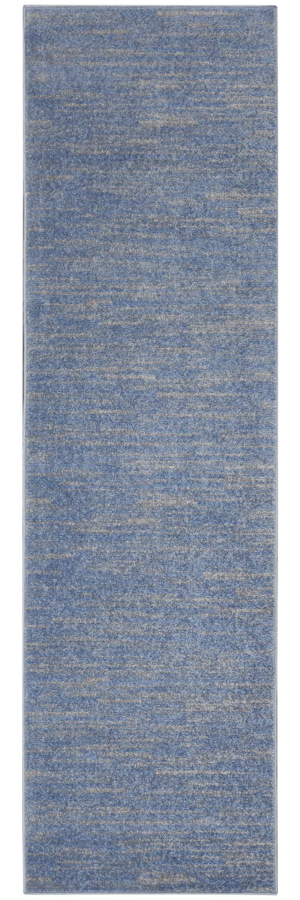 2' X 10' Blue And Grey Striped Non Skid Indoor Outdoor Runner Rug - Homeroots - Flyclothing LLC