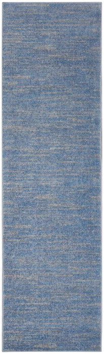 2' X 8' Blue And Grey Striped Non Skid Indoor Outdoor Runner Rug - Homeroots