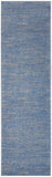 2' X 8' Blue And Grey Striped Non Skid Indoor Outdoor Runner Rug - Homeroots
