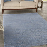 4' X 6' Blue And Grey Striped Non Skid Indoor Outdoor Area Rug - Homeroots - Flyclothing LLC
