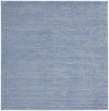 7' X 7' Blue And Grey Square Striped Non Skid Indoor Outdoor Area Rug - Homeroots