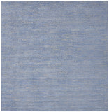 7' X 7' Blue And Grey Square Striped Non Skid Indoor Outdoor Area Rug