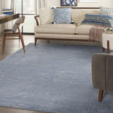 7' X 10' Blue And Grey Striped Non Skid Indoor Outdoor Area Rug - Homeroots - Flyclothing LLC
