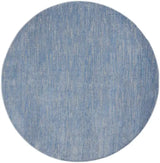 8' X 8' Blue And Grey Round Striped Non Skid Indoor Outdoor Area Rug - Homeroots - Flyclothing LLC