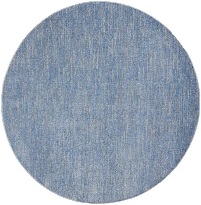 8' X 8' Blue And Grey Round Striped Non Skid Indoor Outdoor Area Rug - Homeroots - Flyclothing LLC