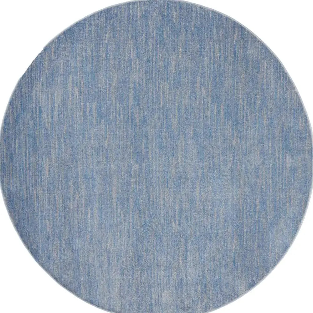 8' X 8' Blue And Grey Round Striped Non Skid Indoor Outdoor Area Rug - Homeroots - Flyclothing LLC