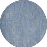 8' X 8' Blue And Grey Round Striped Non Skid Indoor Outdoor Area Rug - Homeroots - Flyclothing LLC