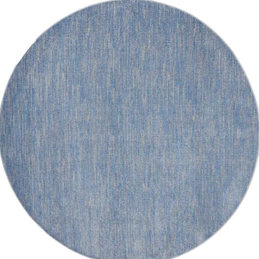 8' X 8' Blue And Grey Round Striped Non Skid Indoor Outdoor Area Rug - Homeroots - Flyclothing LLC