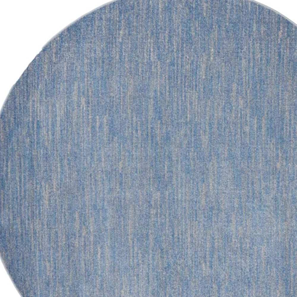 8' X 8' Blue And Grey Round Striped Non Skid Indoor Outdoor Area Rug - Homeroots - Flyclothing LLC