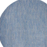 8' X 8' Blue And Grey Round Striped Non Skid Indoor Outdoor Area Rug - Homeroots