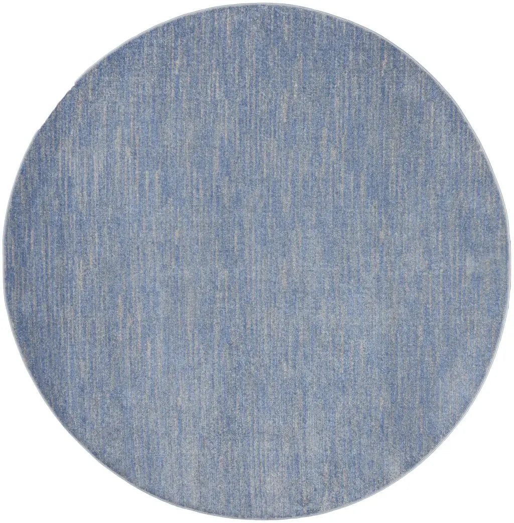 8' X 8' Blue And Grey Round Striped Non Skid Indoor Outdoor Area Rug - Homeroots - Flyclothing LLC