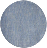 8' X 8' Blue And Grey Round Striped Non Skid Indoor Outdoor Area Rug - Homeroots - Flyclothing LLC